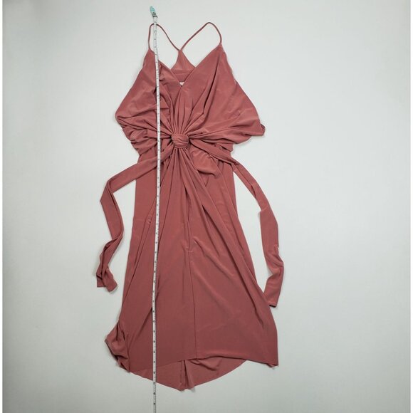 MISA Los Angeles Domino Draped Mini Dress Womens XS Blush Rose Warm Weather Glam - Picture 6 of 16